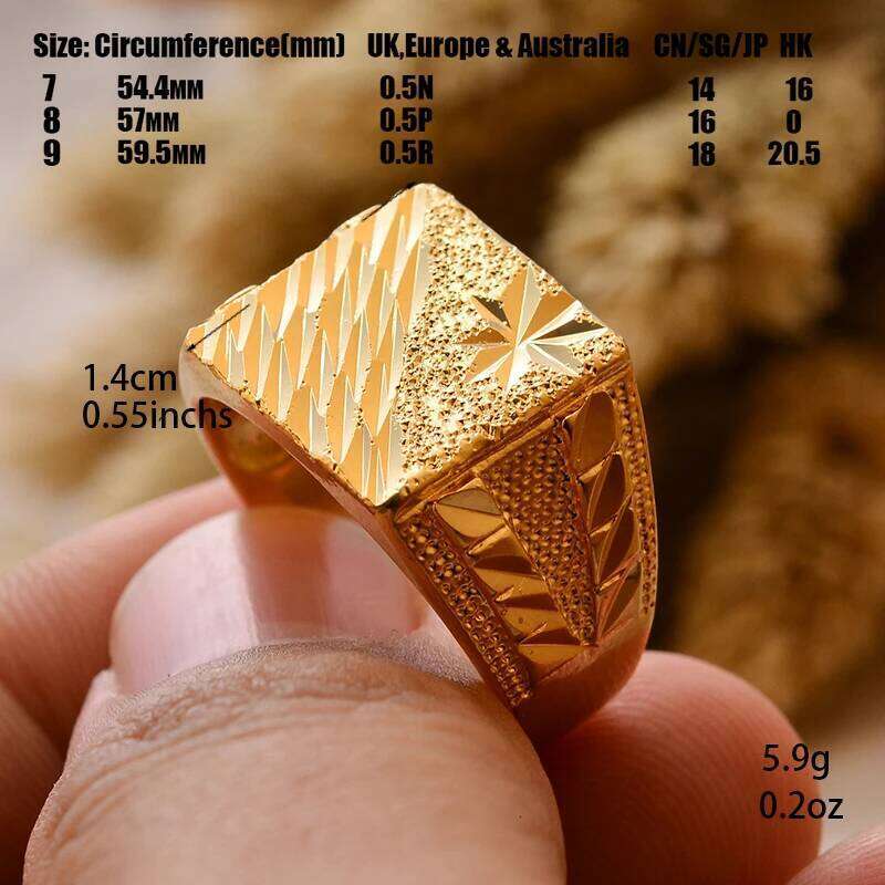 Dubai Middle Eastern Gold Color Rings For Men Weddings Ring Engagements Flower and Gifts XJ260130