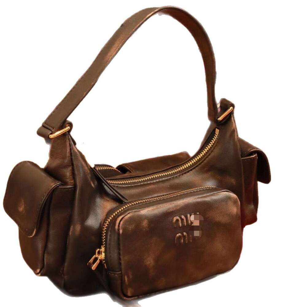 Totebag Shoulder ROSE NOIRE Summer Trend Women S Single Handheld Crossbody High End Cloud Pattern Soft Cowhide Underarm Motorcycle Bag