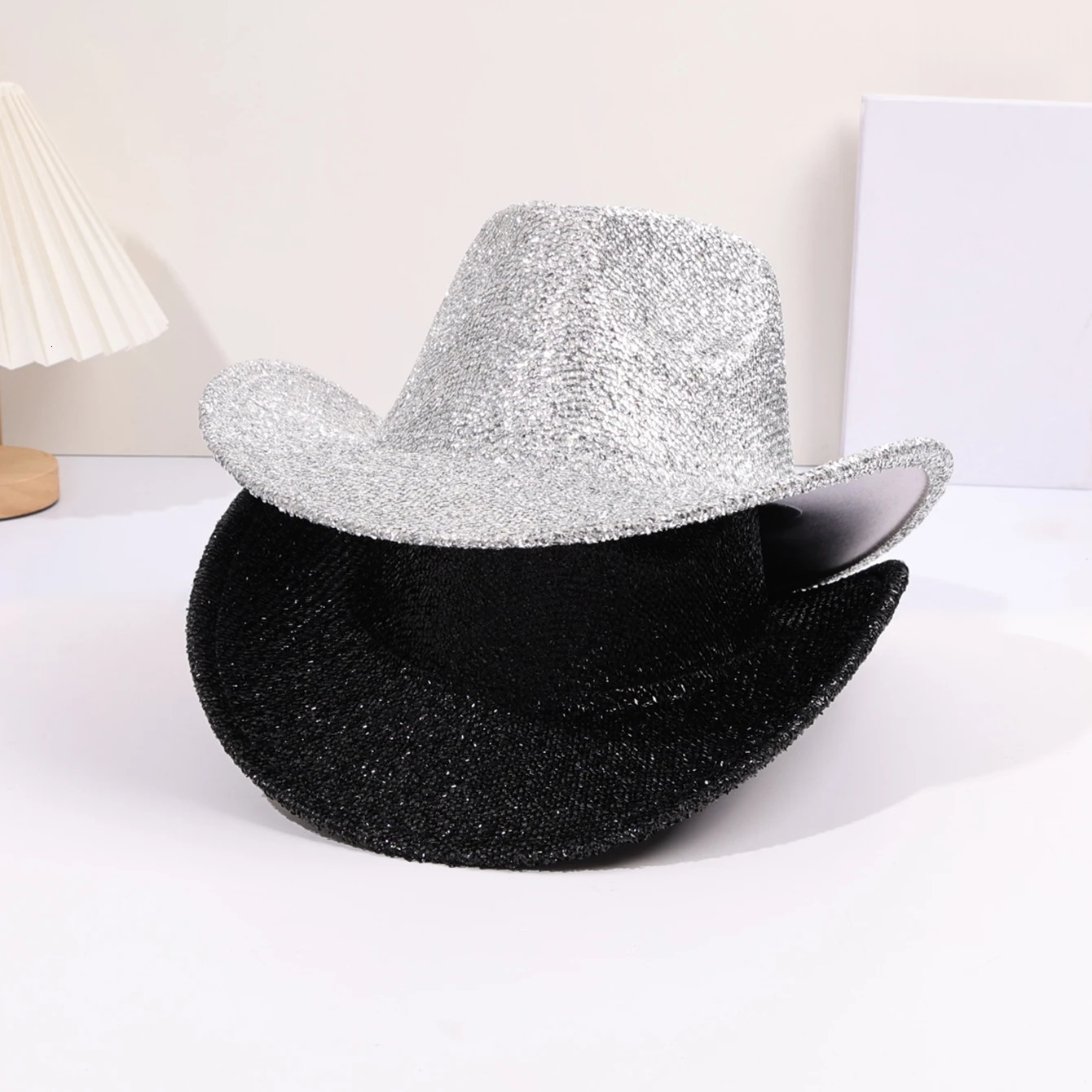 Golden Cowboy Hat Cool Flash Western Jazz Hat Outdoor Carnival Party Top Hat 260120