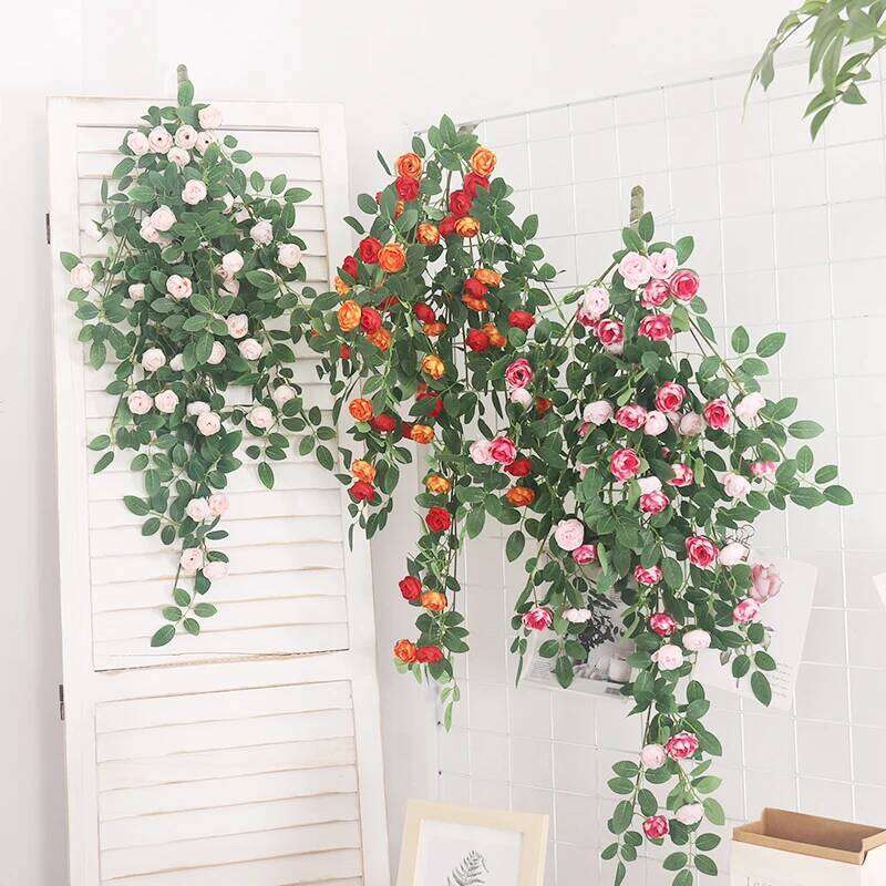 Artificial Flowers Plants Lvy Leaves Flower Rose Vine Wedding Home Garden Decoration DIY Hanging Wall Living Room Decor Y260130