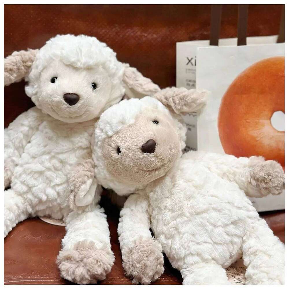 35cm Cute Fluffy Sheep Toys Kids Doll Children Gifts Cartoon Furry White Lamb Plush Toy Soft Kawaii Hug Plushies Y260128
