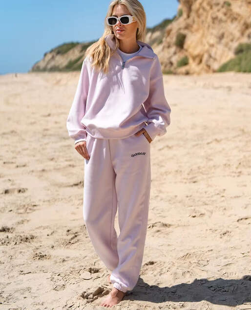 New European American Style Amazon Versatile Casual Fashion Thickened Embroidered Sleeve Sweatshirt and Long Pants Two-Piece Set