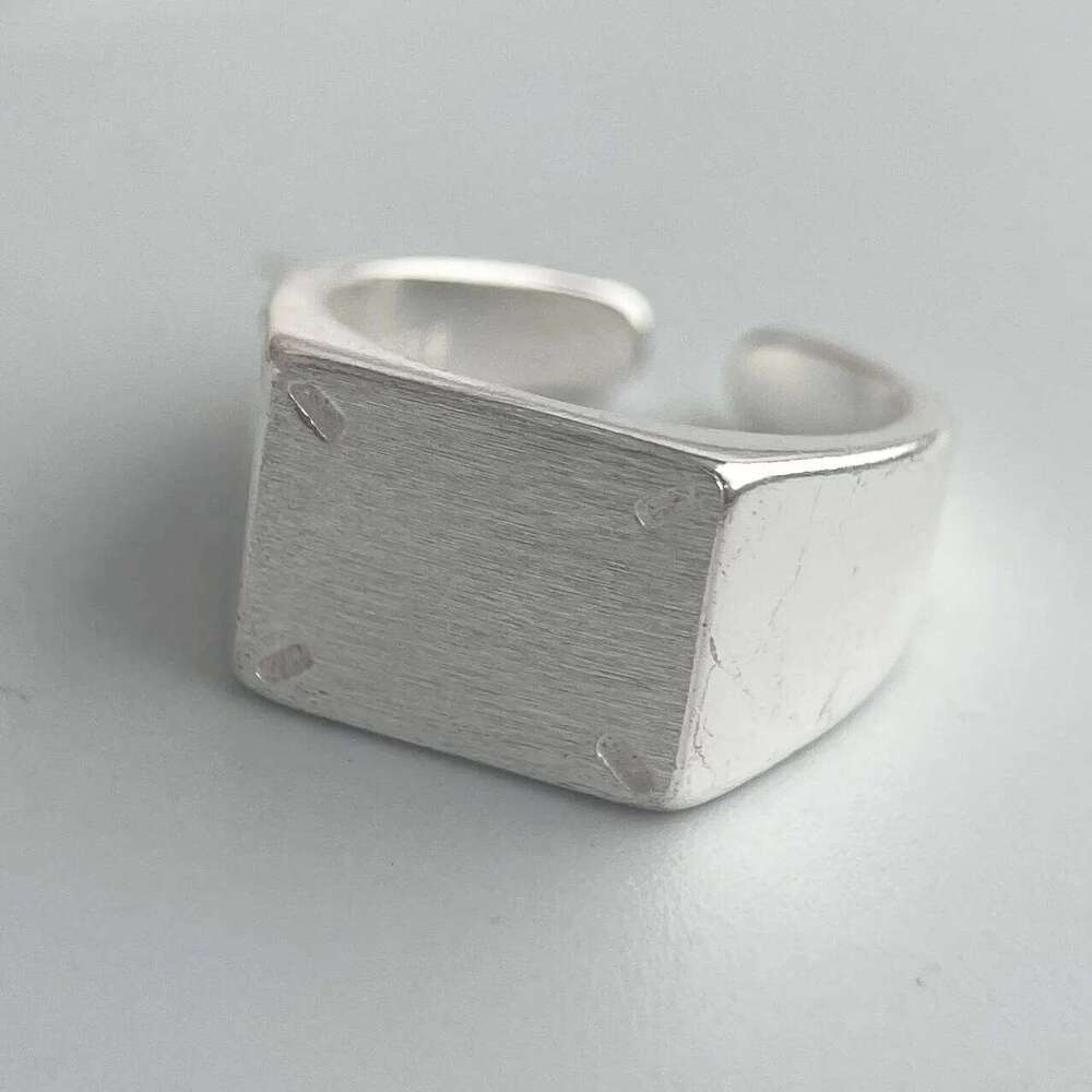 925 Sterling Silver Rings for Women Couple Minimalist Handmade Simple Square Shinning Ring Fine Jewelry Gift Prevent Allergy XJ260130