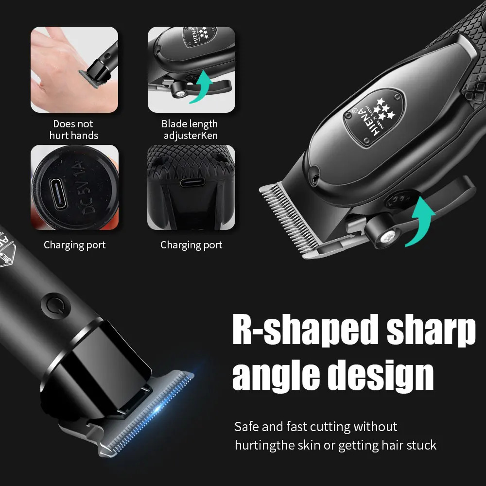 hiena Hair Clipper Kit for Men Electric Shaver Hair Trimmer Professional Cutting Machine Hair Trimmer with LCD Digital Display 260129