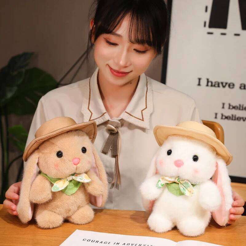 23cm Adorable Rabbit Plush Toy with Hat - and Cuddly Stuffed Animal Super Soft Gift for Kids, Girls, Bunny Lovers Y260128