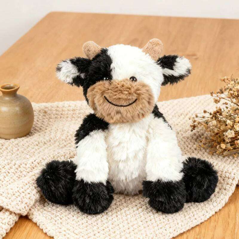 Sitting Cow Plush Toys Super Soft Skin-friendly Sleep Companion Interesting Realistic Animal Doll Birthday Gifts For Friend Y260128