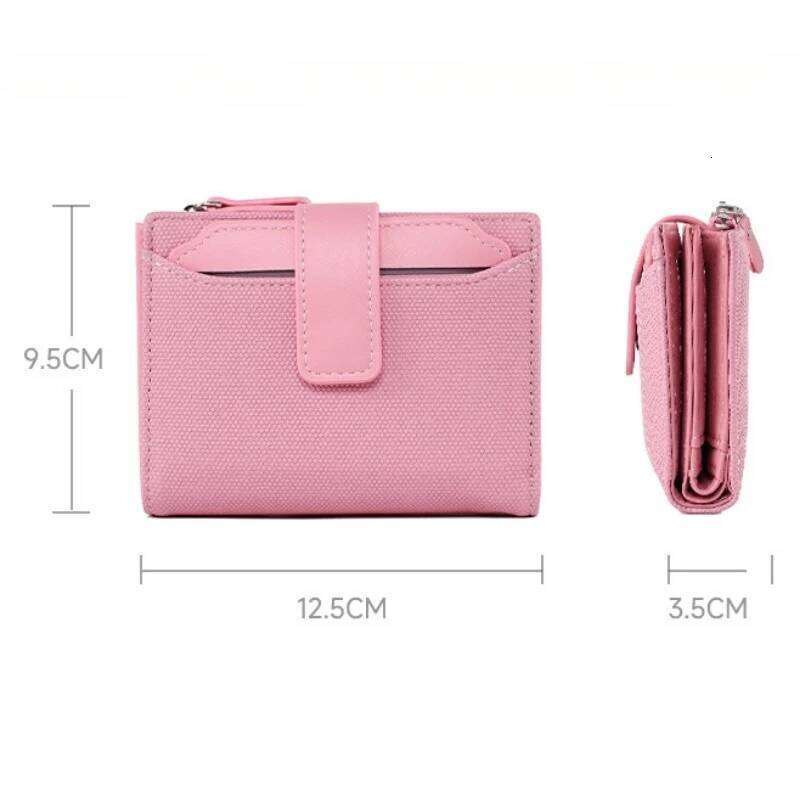 Fashionable Women's Folding Short Wallet High Quality PU Leather Zipper Coins Purses Solid Color Versatile Pouch Bag Card Holder Z260130