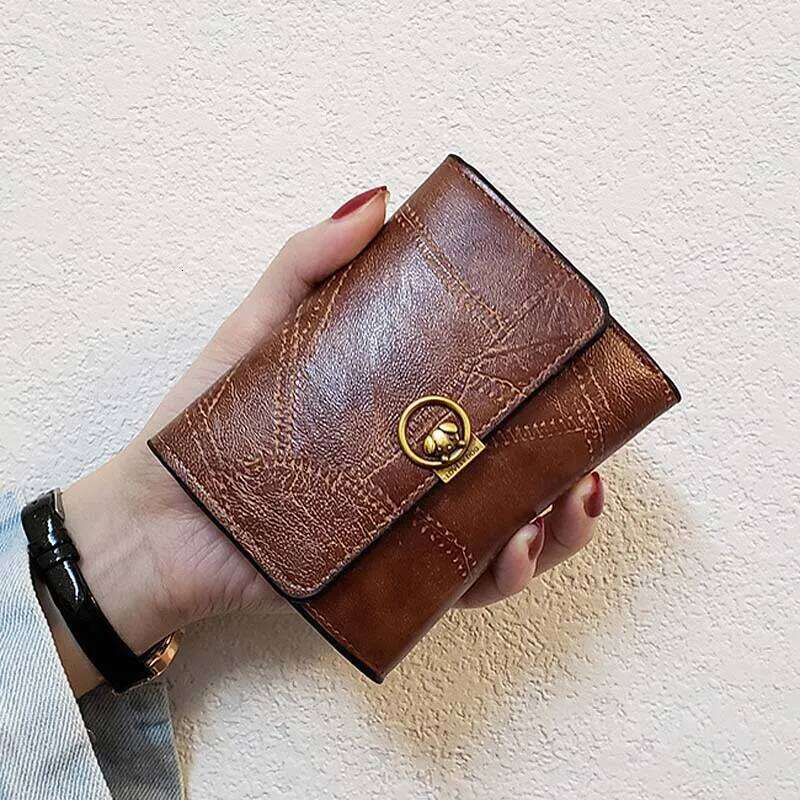 Lovely Dog Hasp Leather for Women Money Clip Simple Small Short Wallet Fashion Pattern Bank Holder Coin Purse Z260130