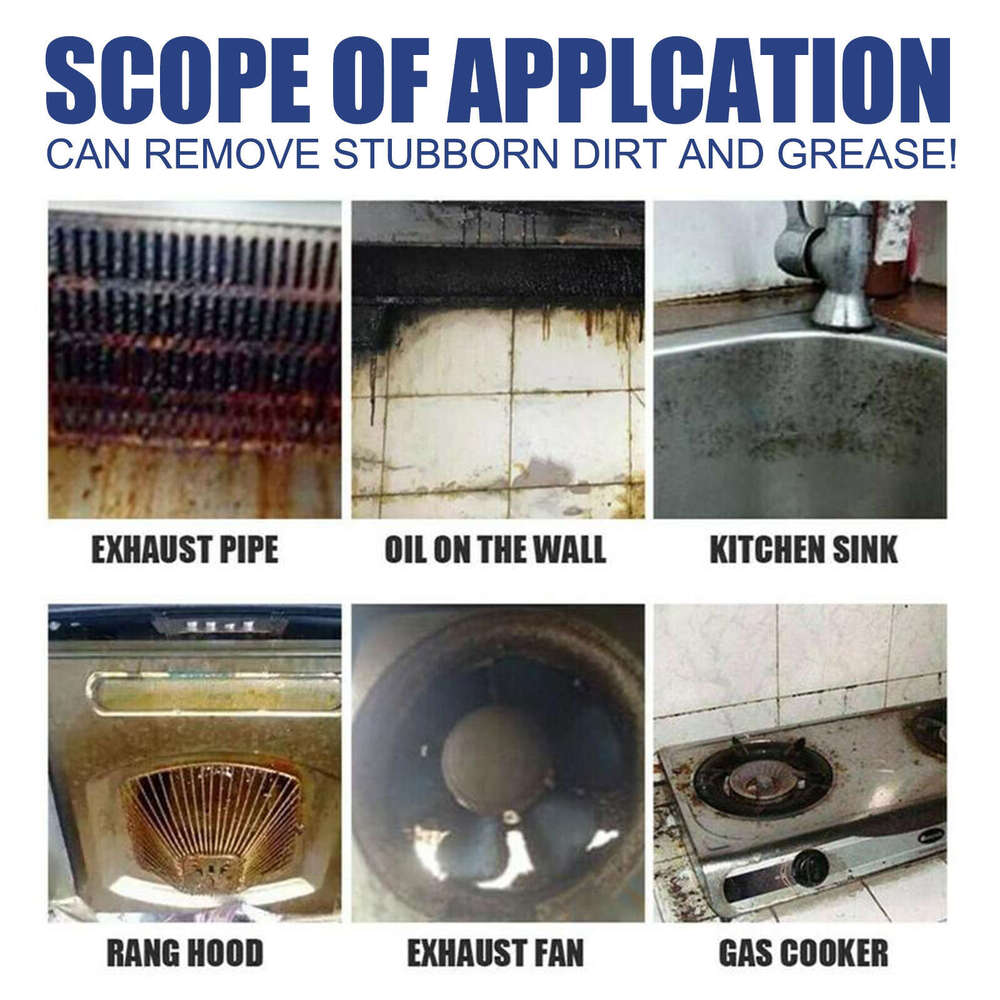 Jue-Fish Kitchen Foam Range Hood Stove Exhaust Pipe Wall Kitchenware Grease Cleaner S260130c'c'c