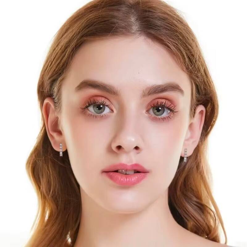 Customize Three/Five/Six Diamonds Hoop Earrings Lab Grown Round Brilliant Cut Certified 9K 14K White/Yellow Solid Gold