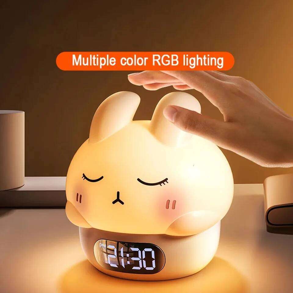 Cute Duck Shaped Silicone Lamp with USB Charging Adjustable Timer LED Colorful Night Light for Sleeping W260130