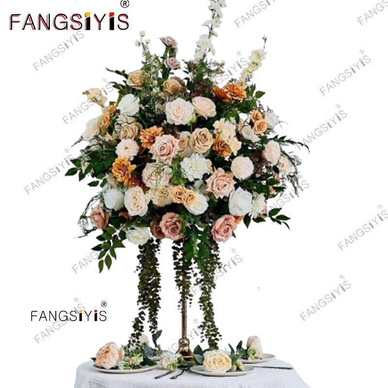 Romantic Large Artificial Flower Ball Event Table Centerpiece For Wedding Decor Road Lead Floral Arrangement Bouquet Party Props Y260130