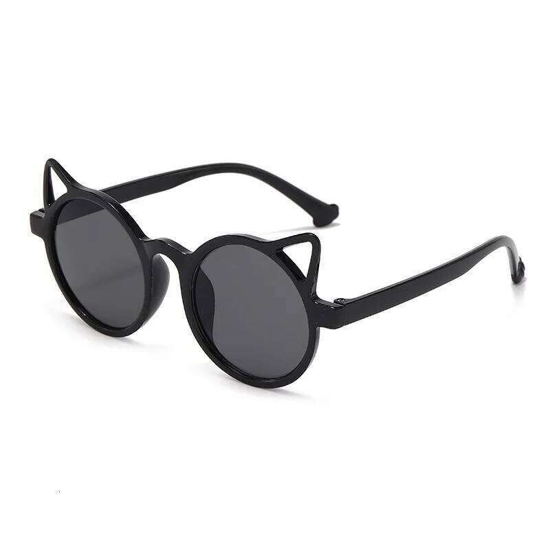 4PCS Cute Round Frame Cat-ear Shaped Fashion Trend Colorful Girls Boys Sunglasses Outdoor Sun Protection H260130