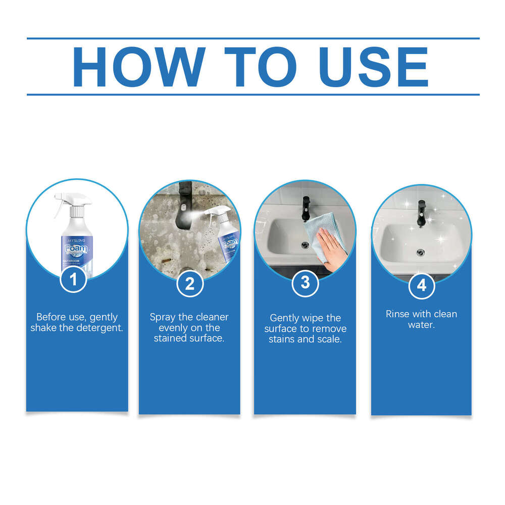 JAYSUING Bathroom Foam Cleaner Tile Glass Bathtub Water Stains Scale Remover Cleaning Agent S260130