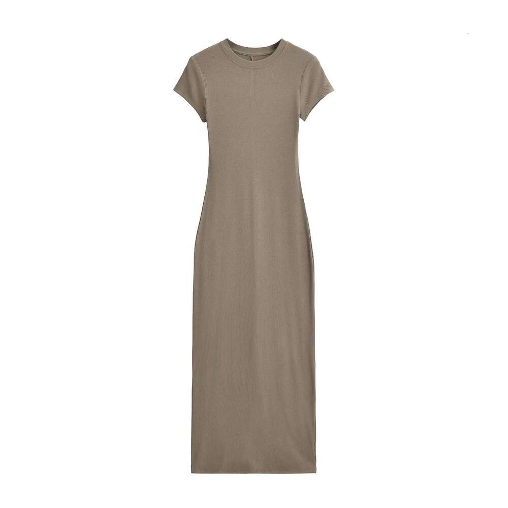 Short sleeve for women 2025 Summer long sexy one pieces black dresses vintage clothes midi dress bodycon knitted XJ260130