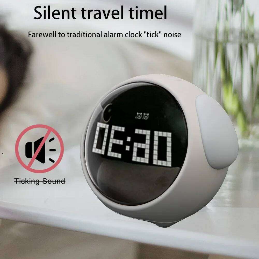 Cute Expression Clock Multi-function Digital Alarm Clocks Intelligence Voice Control LED Night Lights for Bedroom W260130