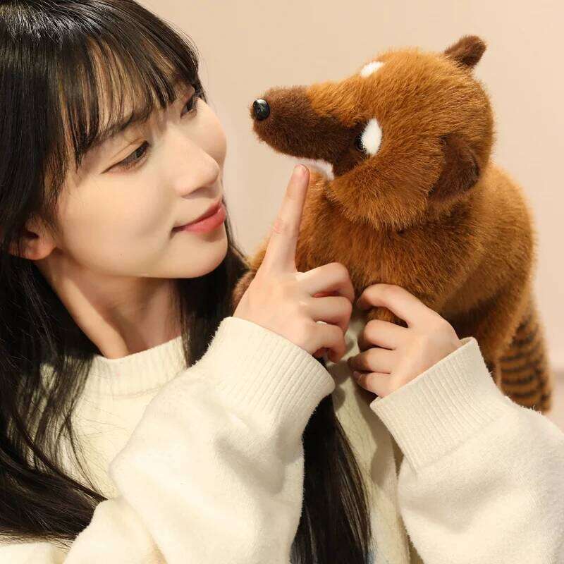 53cm South American Doll Simulated Long Tailed Raccoon Plush Toy Birthday and Christmas Gifts for Kids Y260128