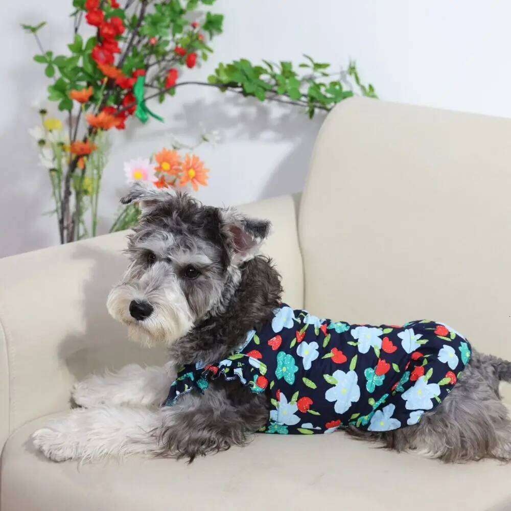 Fashion Soft Floral Breathable High-end Princess Thin Pet Suspender Dress Small/Medium Dog H260130