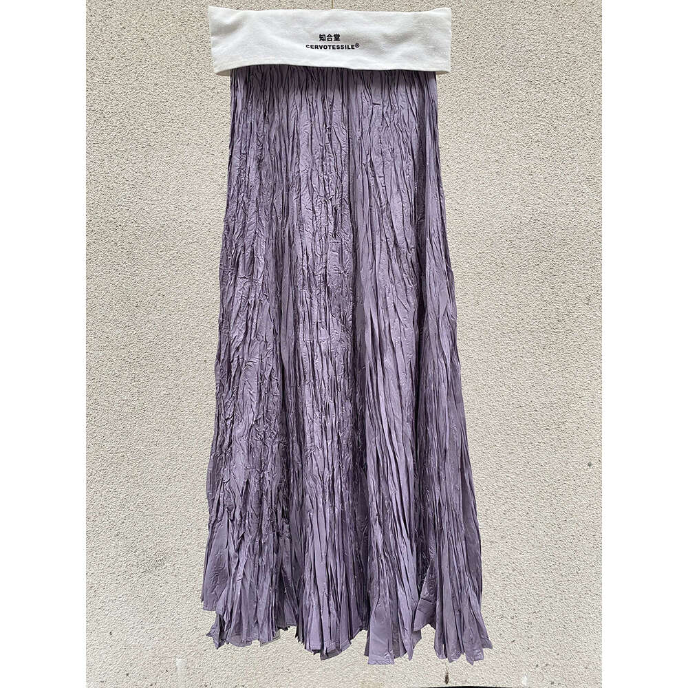 Zhihetang Early Autumn Loose Half With Large Hem, Pleated Texture, High Waist Long Skirt 1956 Elegant LEEGO LENS