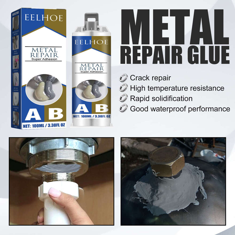 EELHOE AB Casting Glue 50ml Fill Cracks Leak Seal Quick-Dry High-Temperature Resistant Welding Metal Repair Agent S260130