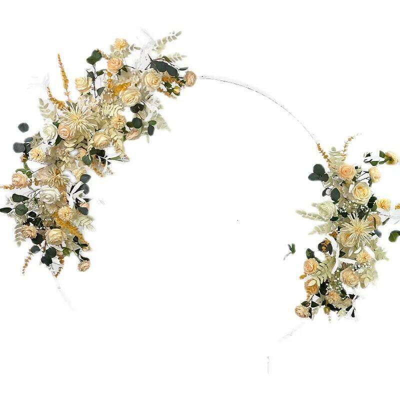 Wedding Props Artificial Crescent Row Arrangement Table Flower Ball Finished T stage Road Lead Decor FloralWedding Arch Y260130