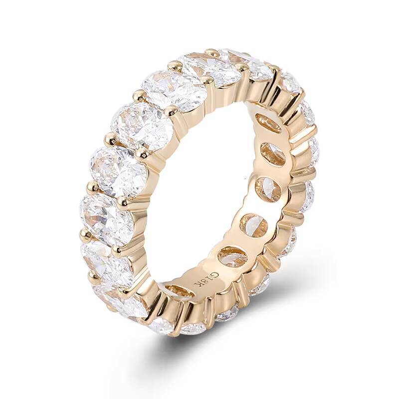 Wholesale Custom Rings Jewelry 925silver Plating 18K Gold VVS DEF Color Oval Cut Moissanite Diamond Engagement Ring for Womens