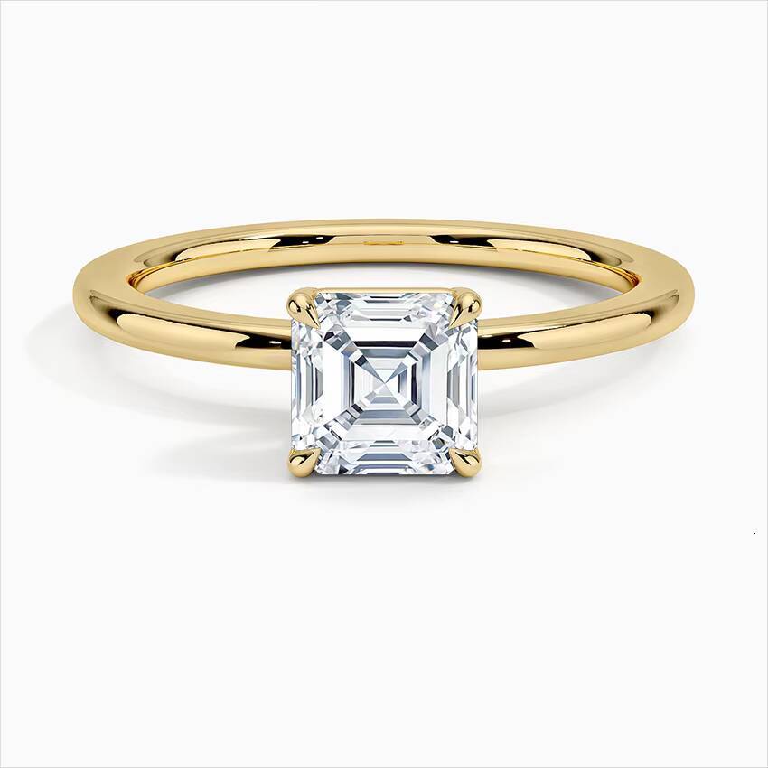 1CT 15CT DEF VS VVS Asscher Cut Lab Diamonds 9K 10K 14K 18K White Yellow Rose Gold Lab Diamant Engagement Rings