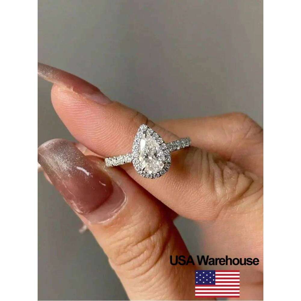 925 Sterling Silver Simplicity Classic Fashion WaterdRop Ring For Women Engagement Wedding Luxury High Quality Fine Jewelry XJ260130