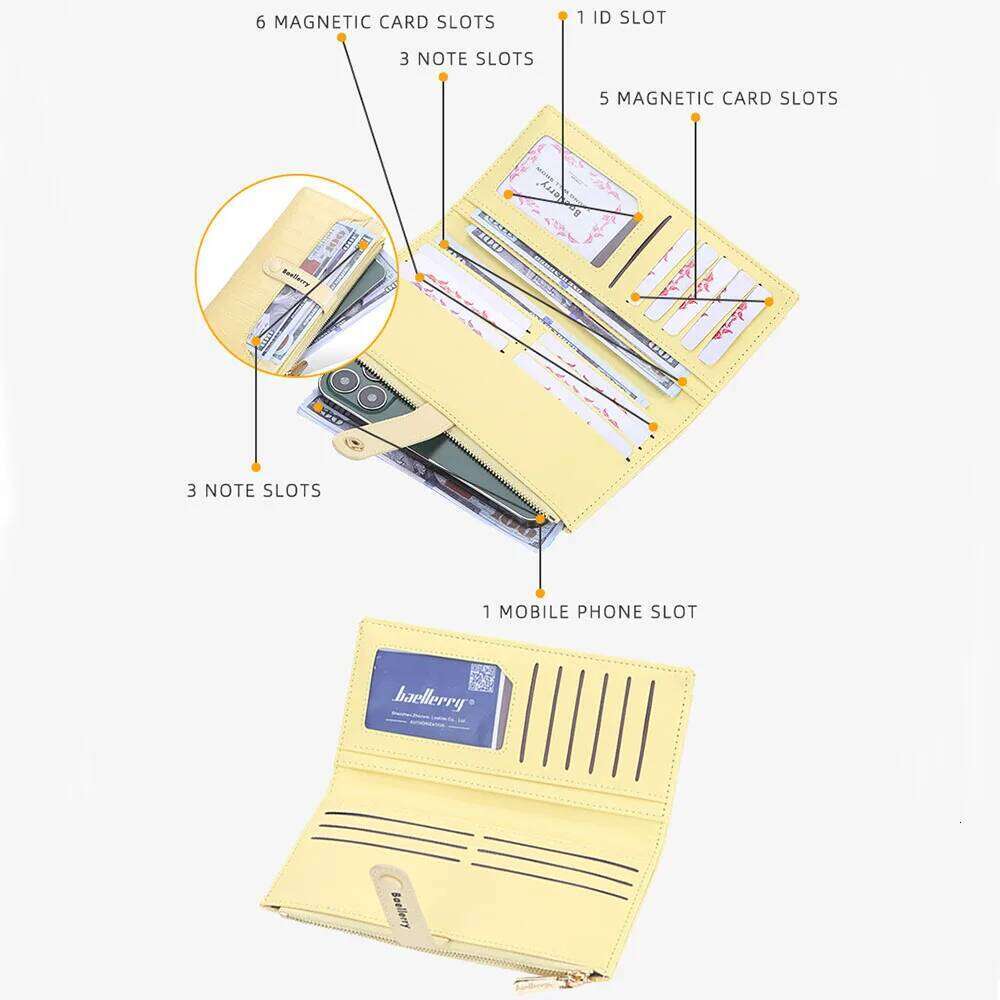 Baellerry Women Long Wallets Stone Stripe Top Quality Card Holder Classic Female Purse Zipper Wallet For Girl Z260130