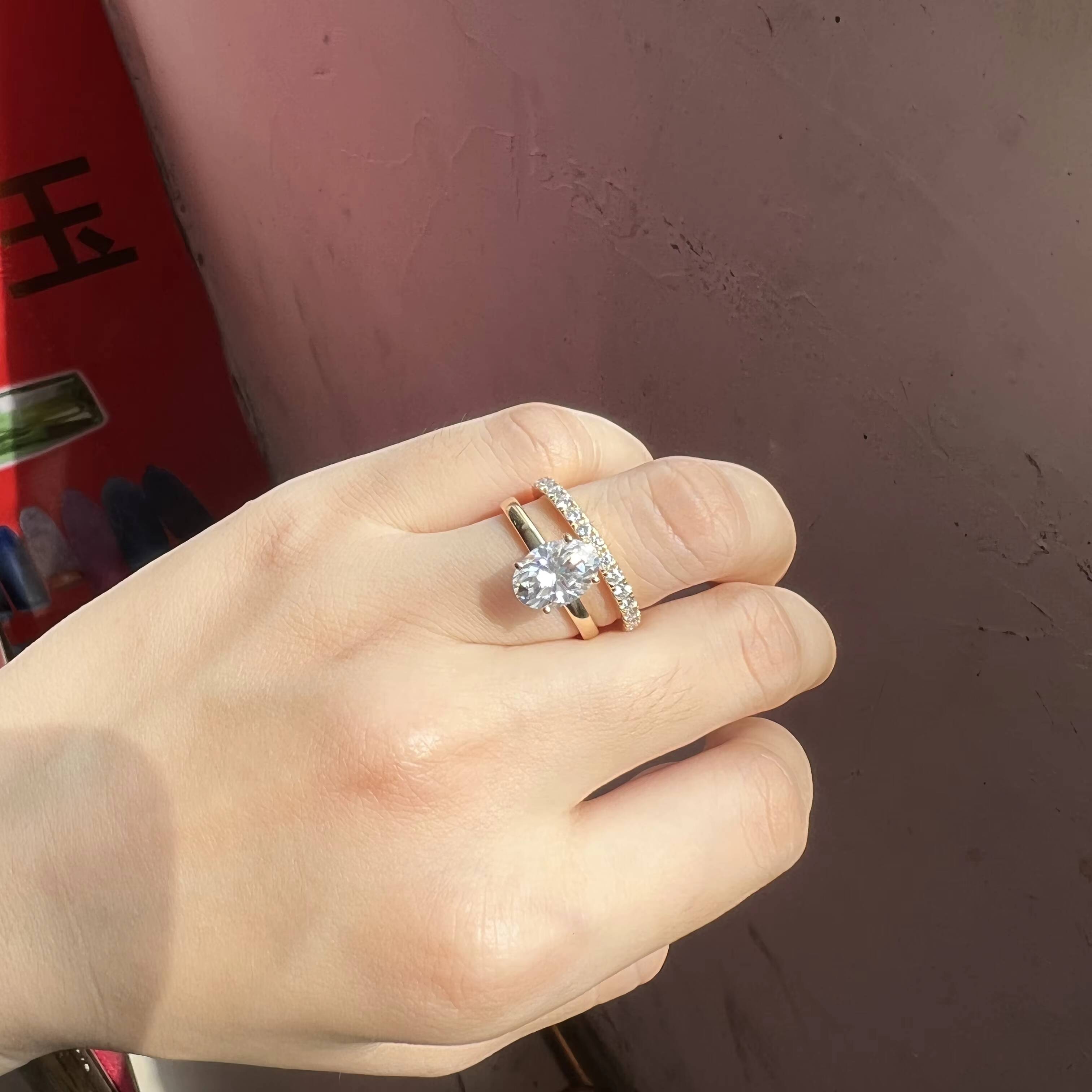 14k Gold Real Moissanite Full Eternity Wedding Ring Round Cut VVS1 D Color 16mm-35mm Band for Women