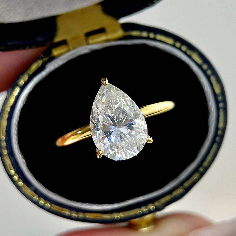 COSYA 1/2/3/4CT Pear Cut D Color Moissanite Rings/Necklace For Women S925 Silver VVS1 Lab Diamond Waterdrop Pendant Jewely Gift XJ260130