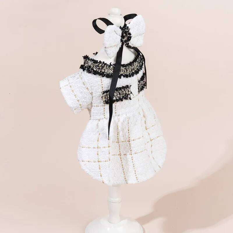and Autumn Woolen Dress Cute Bow Coat Pet Spring Dog Dresses for Small Dogs Teddy Puppy Clothes H260129