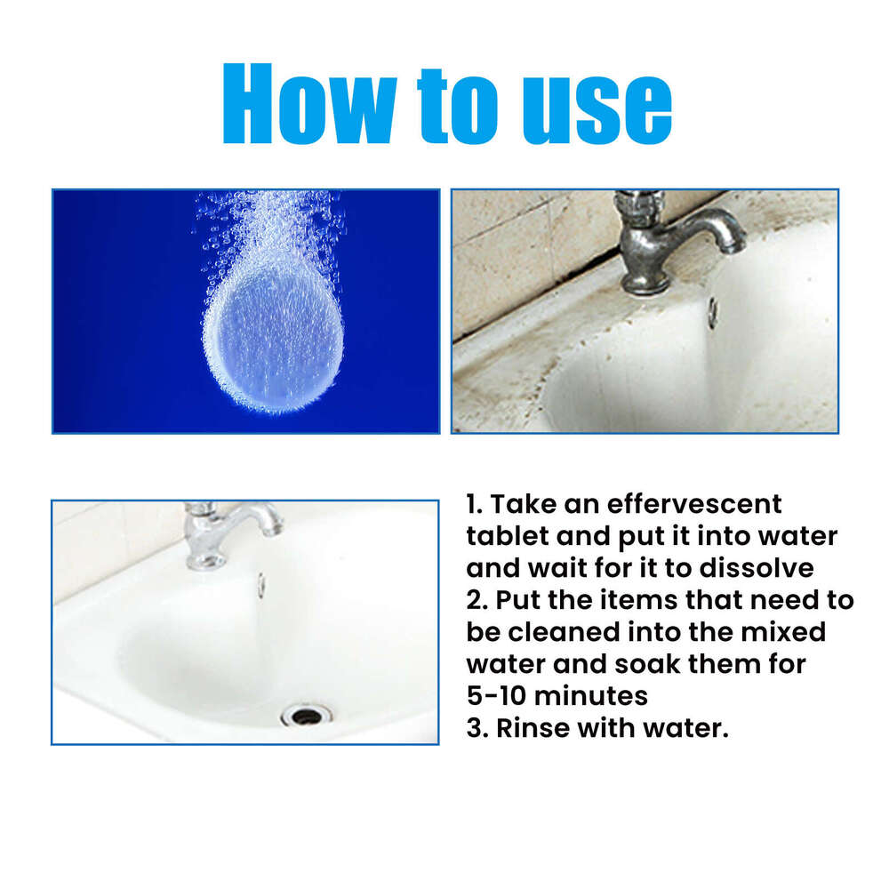 jakehoe Multi-Surface Effervescent Tablets for Stove, Tile, Bathroom, Kitchen Mildew Stains and Dirt Cleaning S260130