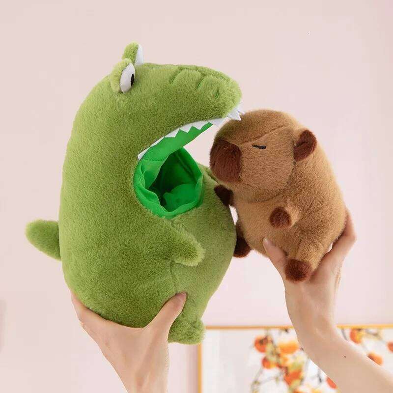 New Crocodile Capibala Plush Simulation Capybara Anime Fluffty Cute Animals Stuffed Pillow Doll Kids Birthday Gifts Toy Y260128
