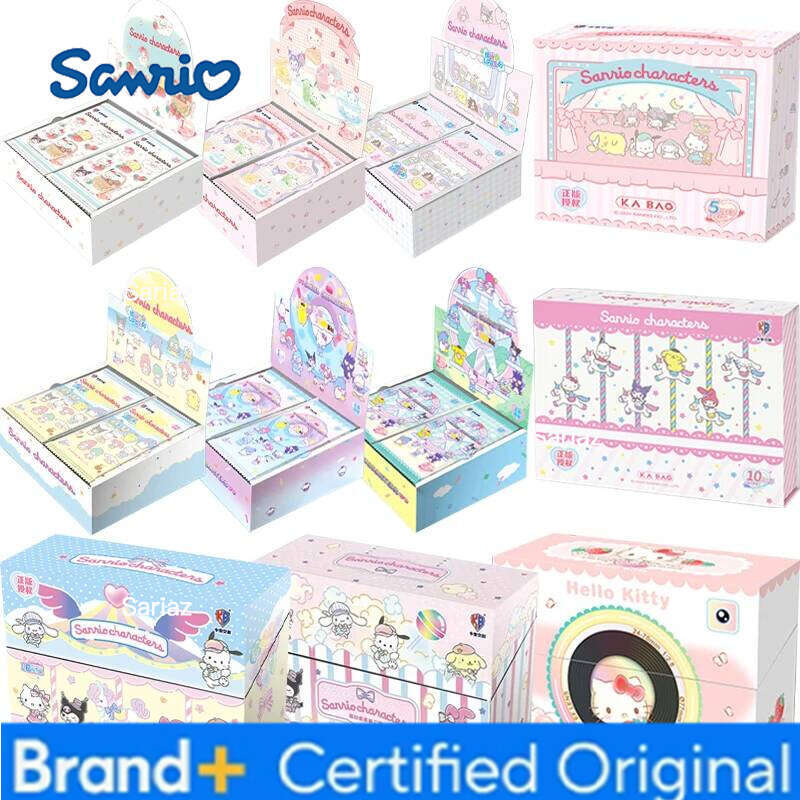 Sanrio Genuine Kuromi Hello Kitty Shining Cards Cartoon My Melody Cinnamoroll Collectible Game Trading Card Kids Toys Gifts H260130
