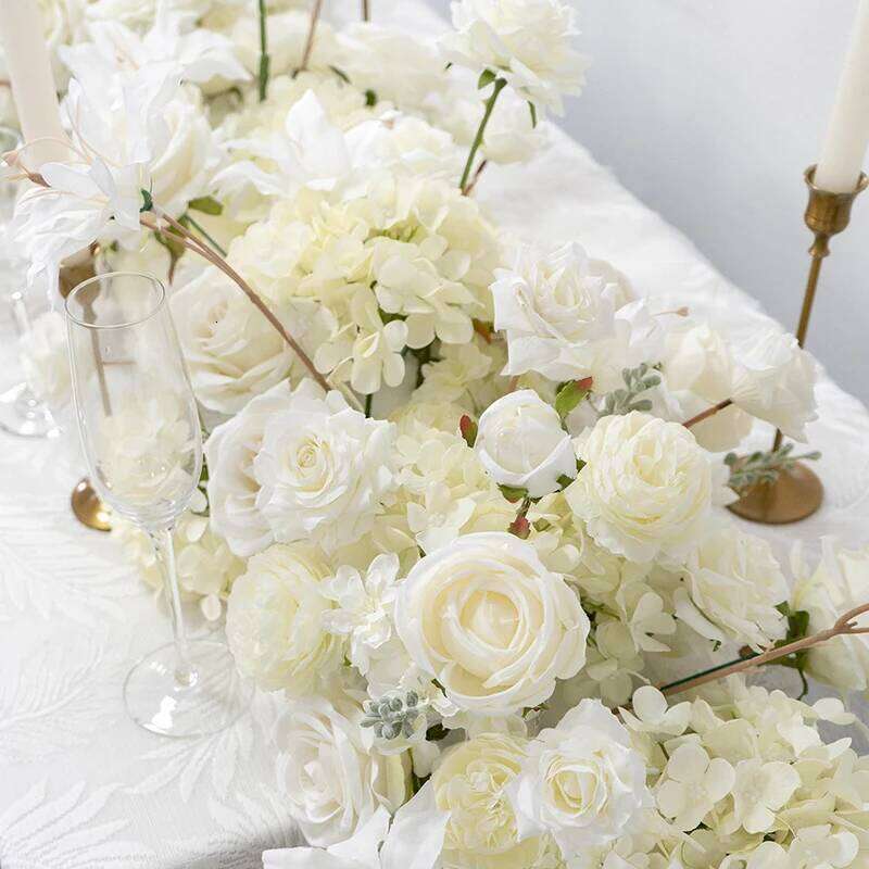 Luxury Wedding White Rose Orchid Row Runner Arrangement Banquet Event Decor Table Flower Ball Party Props show Floral W260130