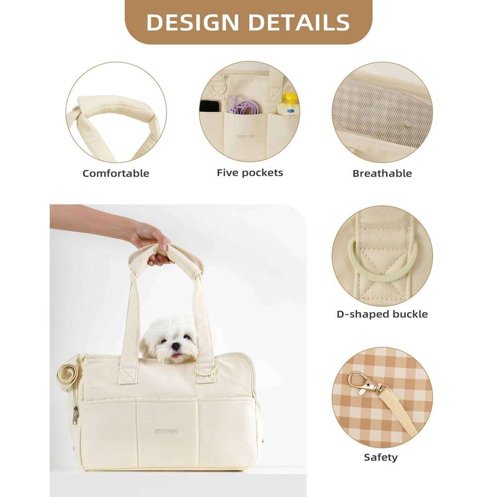 Portable Mesh Pet Carrier Shoulder for Cats Small Dogs, Lightweight Soft-Sided Outdoor Travel Bag 26H0130