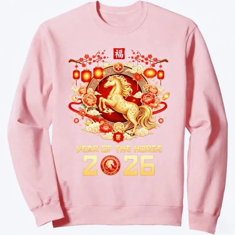women's Hoodies Chinese Year Unisex Pullover Of The Horse Sweatshirt Latest Trendy Style Fashion Streetwear Men Women Clothing