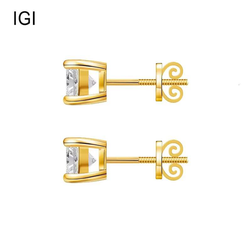 Classic Lab Diamond Stud Earrings 3-8mm 1ct 2ct 14K Gold Plated for Women Men Hot Sale Style Fine Jewelry Earrings