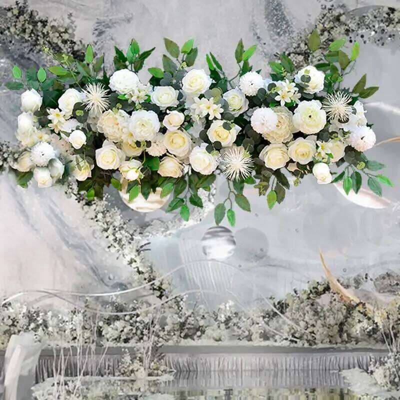 50/100CM Silk Peonies Rose Artificial Floral Row Decor Marriage Iron Arch Backdrop DIY Wedding Flower Wall Arrangement Supplies W260130
