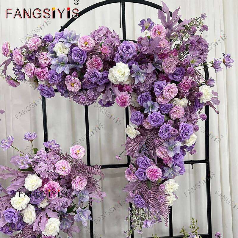 Artificial Purple Lavender Hydrangea Hang Row Romantic Wedding Backdrop Arch Decor Aisle Flower Welcome Floral Party Prop Y260130
