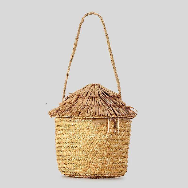 Straw Woven Handbags Cute Cartoon Women S Thatched Cottage Scarecrow Handmade Shoulder Bag Beach Versatile Niche Design
