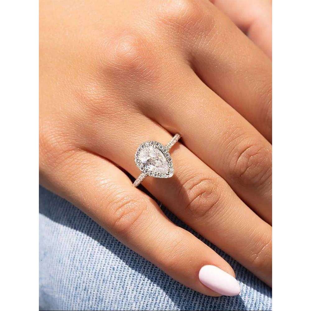 925 Sterling Silver Simplicity Classic Fashion WaterdRop Ring For Women Engagement Wedding Luxury High Quality Fine Jewelry XJ260130