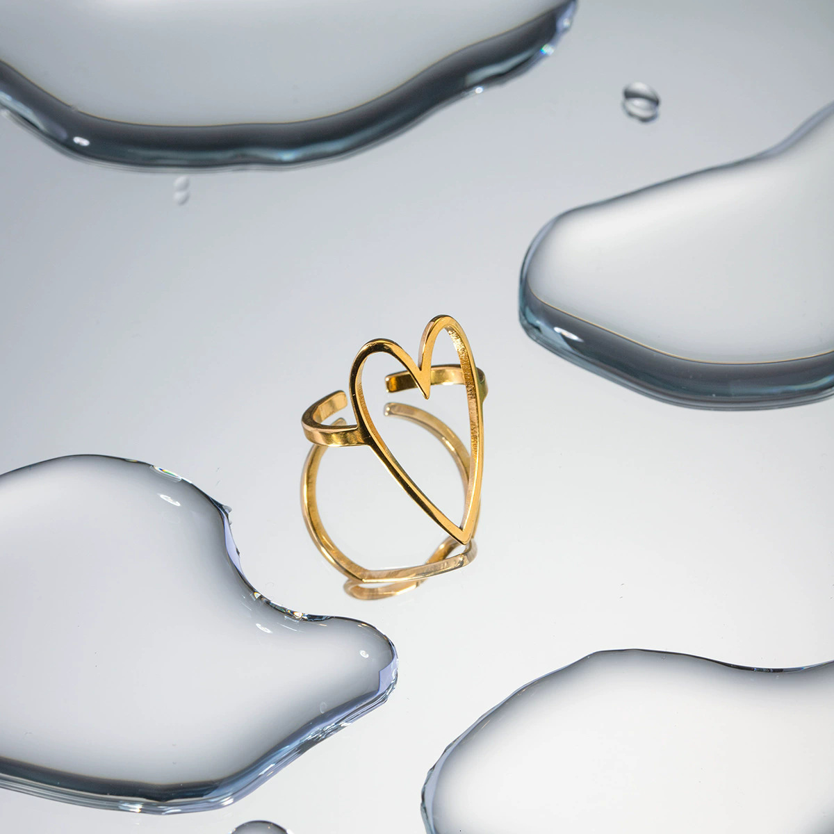 Fashion New Hydraulic Open Peach Heart Ring from Europe, America, Japan, and Korea, Direct Manufacturer, Bulk Pricing