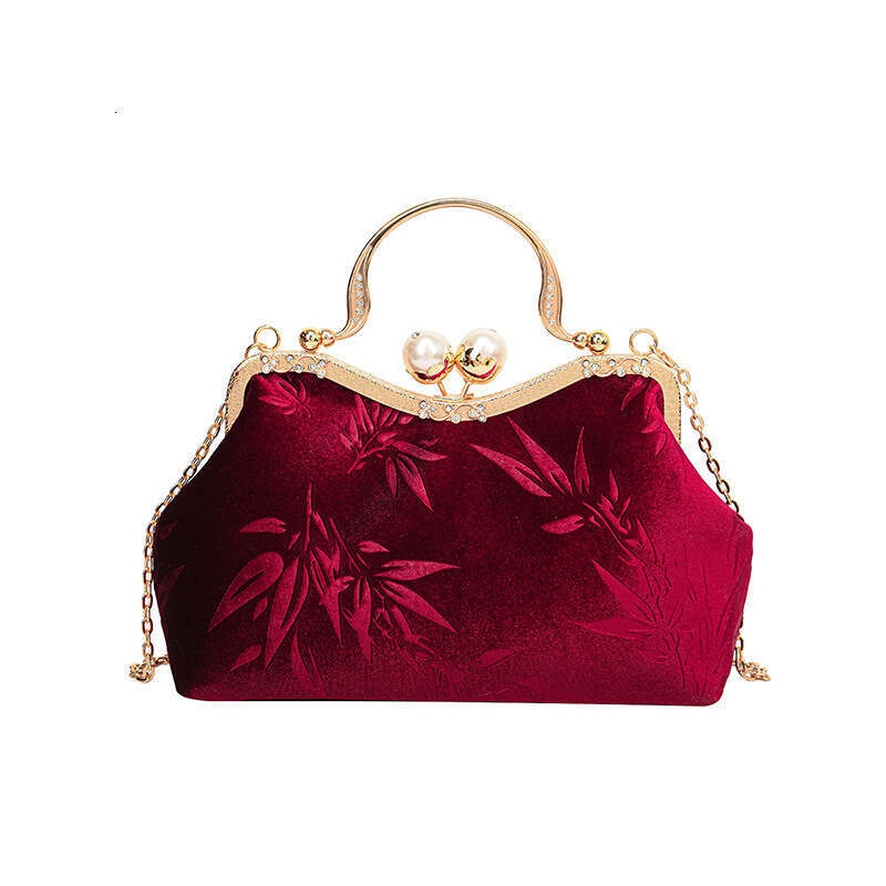 New Velvet Women's Cross-Border Trade Clutch Handbag Shoulder Crossbody Cheongsam Artistic National Style Bag Evergwish