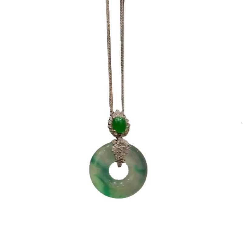 Inspired Natural Ice seed Jade Chalcedony Round Necklaces Chinese Style clavicle chain Classic Silver fine Jewelry for Women Y260130