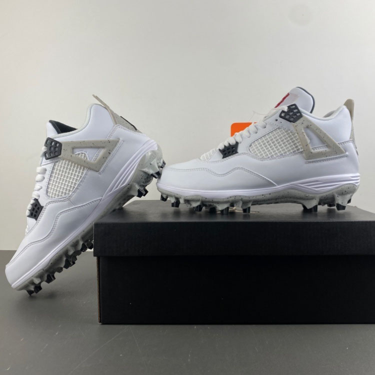 Basketball Shoes MCS White Cement America Football Cleats 4 Retro LJR Grade S Bred J OG Designer Ship Level Available Eu 43-46