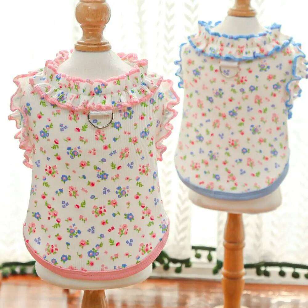 Fashion Cute Puppy Floral Vest Soft Breathable Cat Cake Skirt Thin Design Pet Summer Clothes For Dogs and Cats H260130