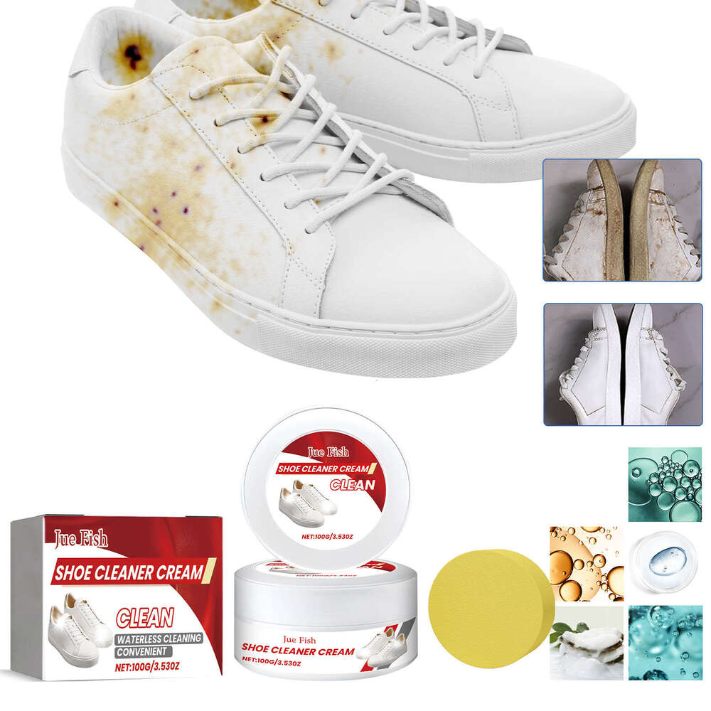 Jue-Fish Set Shoe Yellow Edge Stain Removal No-Wash Cleaning Instant Whitening Cream S260130