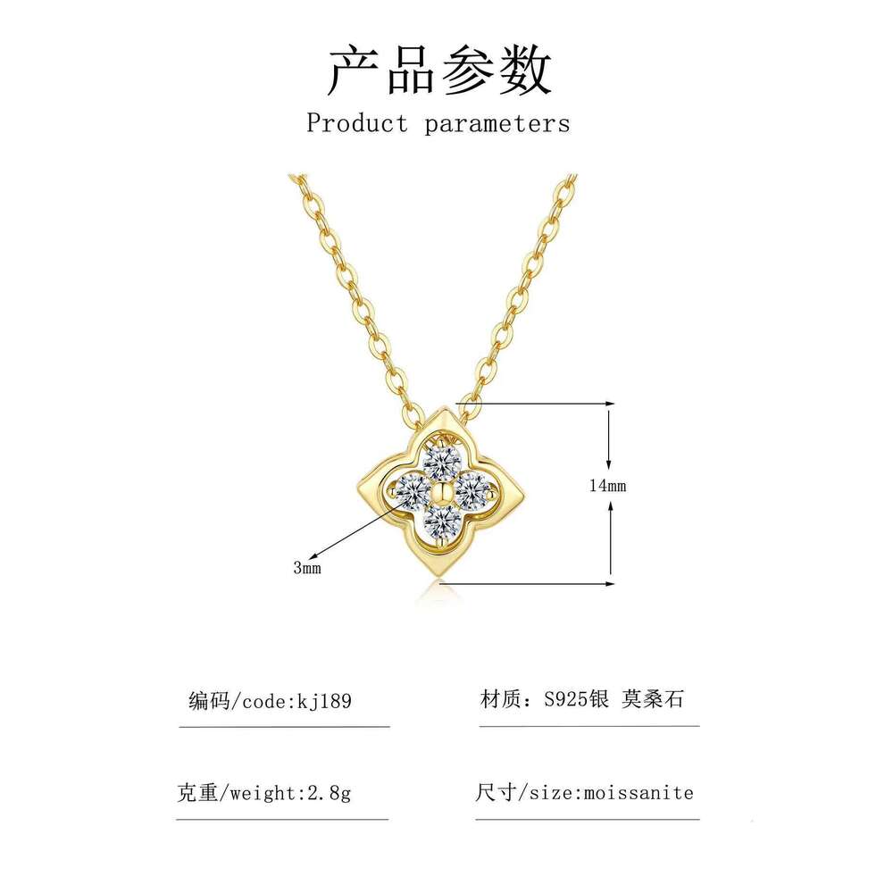Twin Clover Diamond Set Necklace with Dynamic and Detachable Design, Exquisite Fashion, Simple Clavicular Chain